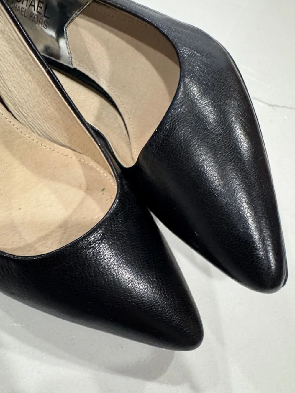 Michael Kors Black Leather Pointed Toe Stiletto Pumps - Picture 5 of 9